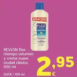 HiperDino revlon flex champú volumen y crema suave ciudad clásico oferta