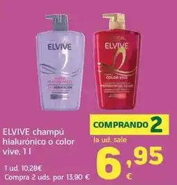 HiperDino Elvive champú hialurónico o color vive oferta