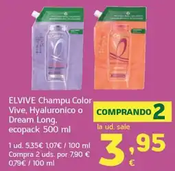 HiperDino Elvive champu color vive, hyaluronico o dream long oferta