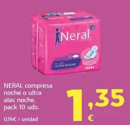 HiperDino Neral compresa noche o ultra alas noche oferta