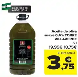Carrefour Torre Villaverde aceite de oliva suave 0,4% oferta