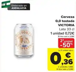 Carrefour Victoria cerveza 0,0 tostada oferta