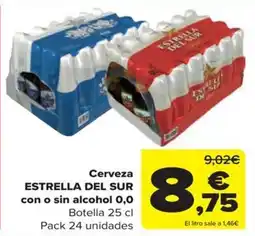 Carrefour Estrella del sur cerveza con o sin alcohol oferta