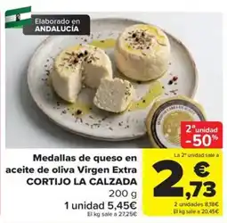Carrefour Cortijo la calzada medallas de queso en aceite de oliva virgen extra oferta