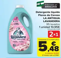 Carrefour La Antigua Lavandera Detergente líquido Flores de Cerezo oferta