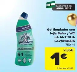 Carrefour La Antigua Lavandera Gel limpiador con lejía Baño y WC oferta