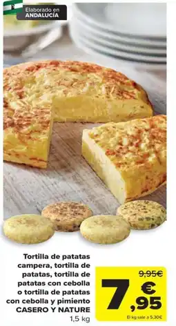 Carrefour Tortilla de patatas campera, tortilla de patatas, tortilla de patatas con cebolla o tortilla de patatas con cebolla y pimient oferta