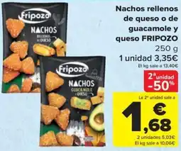 Carrefour Fripozo nachos rellenos de queso o de guacamole y queso oferta