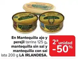 Carrefour La irlandesa mantequilla ajo y perejil mantequilla sin sal mantequilla con sal oferta