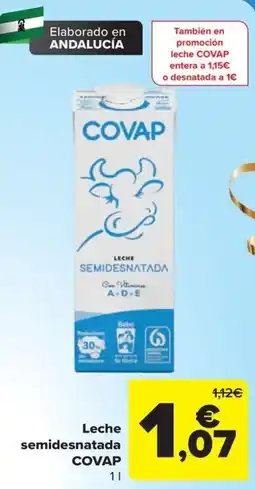 Carrefour Leche semidesnatada COVAP oferta