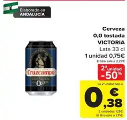 Carrefour Cerveza Victoria Cruzcampo Gran Reserva 0,0 oferta
