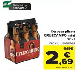 Carrefour Cruzcampo cerveza pilsen mini oferta