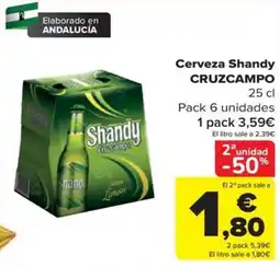 Carrefour Cerveza Shandy Cruzcampo oferta