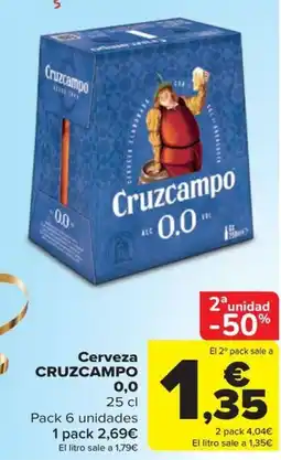 Carrefour Cerveza Cruzcampo 0,0 oferta