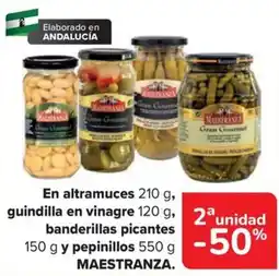 Carrefour Maestranza altramuces guindilla en vinagre banderillas picantes pepinillos oferta