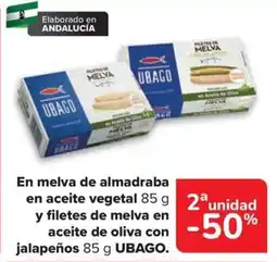 Carrefour Ubago en melva de almadraba en aceite vegetal y filetes de melva en aceite de oliva con jalapeños oferta