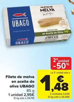 Carrefour Ubago filete de melva en aceite de oliva oferta