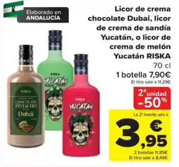 Carrefour Riska licor de crema chocolate dubai, licor de crema de sandía yucatán, o licor de crema de melón yucatán oferta