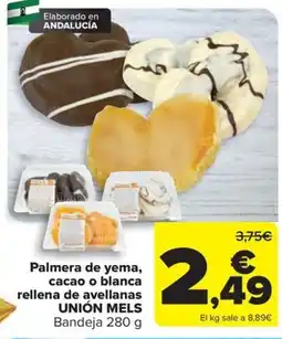 Carrefour Unión Mels palmera de yema, cacao o blanca oferta