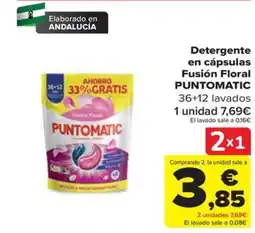 Carrefour Puntomatic detergente en cápsulas fusión floral oferta