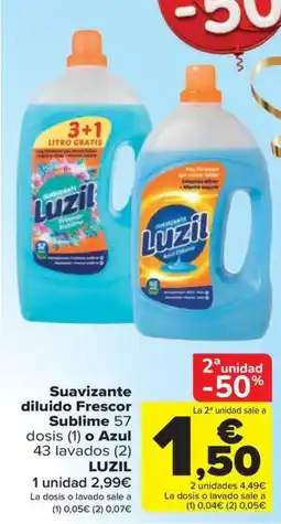 Carrefour Luzil suavizante diluido Frescor Sublime 57 dosis oferta