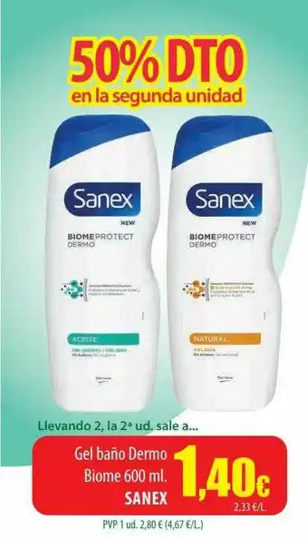 Spar Tenerife Gel Baño Dermo Biome Sanex oferta