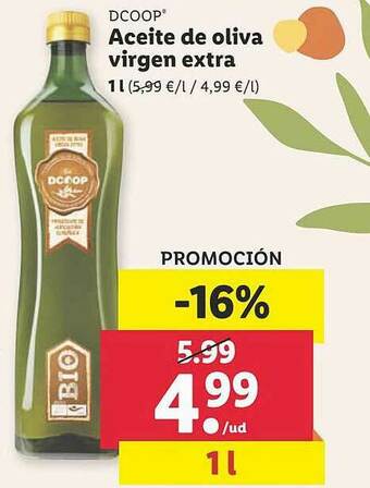 Lidl Aceite De Oliva Virgen Extra oferta