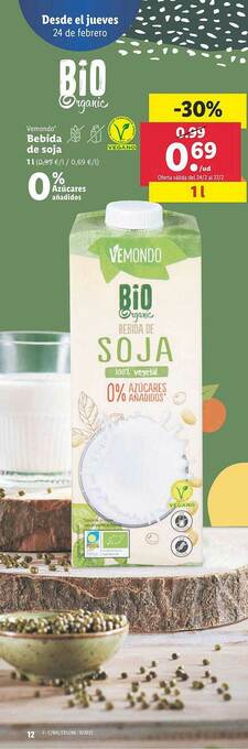 Lidl Bebida De Soja oferta