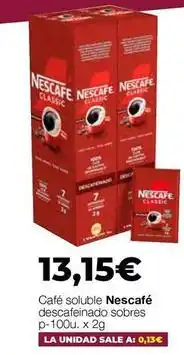 Comerco Cash & Carry Nescafé - café soluble descafeinado sobres p-10u oferta