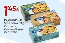 Alsara Supermercados Diamir - mejillon 14/18 piezas, escabeche, picante o natural oferta
