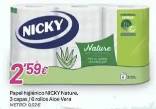Nicky - papel higienico nature, 3 capas