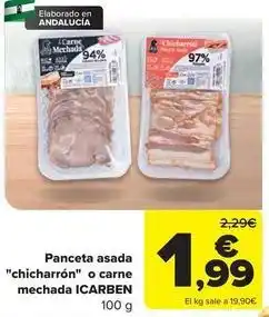 Carrefour Icarben - panceta asada chicharron o carne mechada oferta