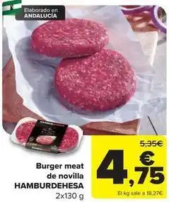 Carrefour Embutidos jabugo - hamburdehesa burger meat de novilla oferta