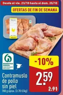 ALDI Contramuslos de pollo sin piel oferta