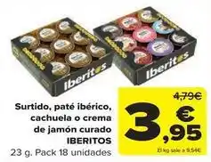 Carrefour Ibéritos - surtido, pate iberico, cachuela o crema de jamón curado oferta