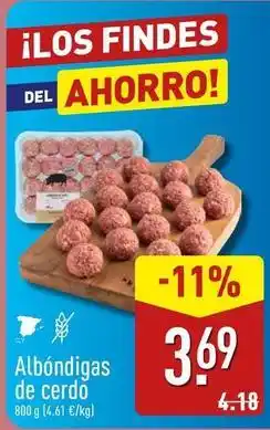 ALDI Albóndigas de cerdo oferta