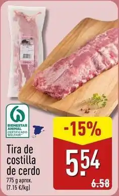 ALDI Tira de costilla de cerdo oferta