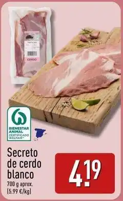 ALDI Blanco - secreto de cerdo oferta