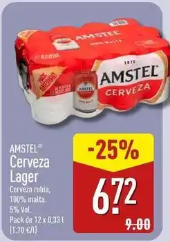 ALDI Amstel - cerveza lager oferta