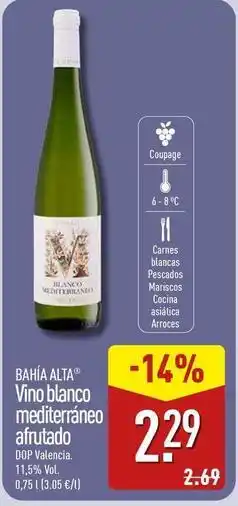 ALDI Blanco - vino mediterraneo afrutado oferta
