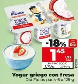 Dia Dia fidias - yogur griego con fresa oferta