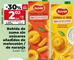 Dia Juver - bebida de zumo sin azúcares añadidos de melocotón/de naranja oferta