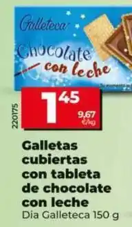 Dia Dia galleteca - galletas cubiertas con tableta de chocolate con leche oferta
