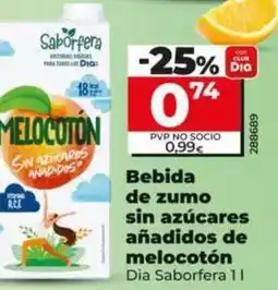 Dia Juver - bebida de zumo sin azúcares añadidos de melocotón oferta