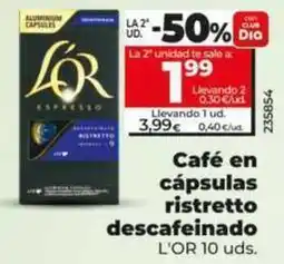 Dia L'or - café en cápsulas ristretto descafeinado oferta