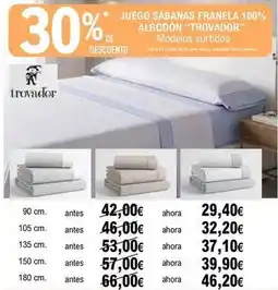 E.Leclerc Trovador - juego sábanas franela 100% algodón oferta