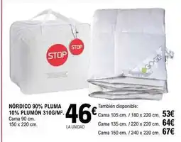 E.Leclerc Nordico 90% pluma 10% plumon 310g/m² oferta