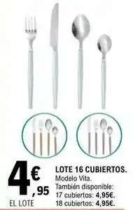 E.Leclerc Lote 16 cubiertos oferta