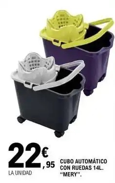 E.Leclerc Mery - cubo automatico con ruedas 14l oferta