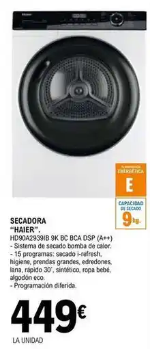 E.Leclerc Haier - secadora oferta